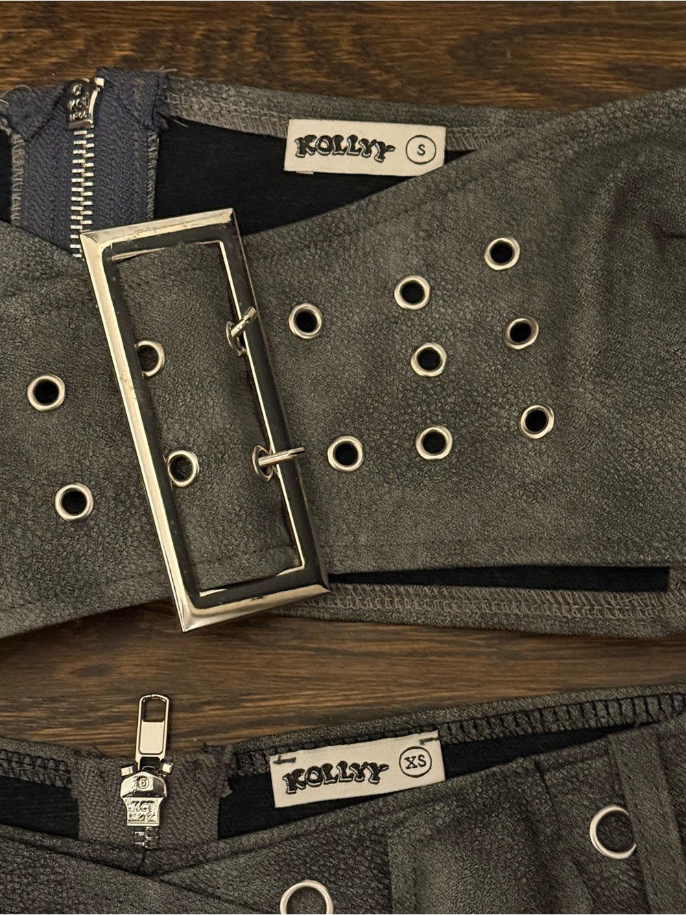 Kollyy Grey Cross Tube Top & Mini Skirt Set (S/XS) - Picture 2 of 3